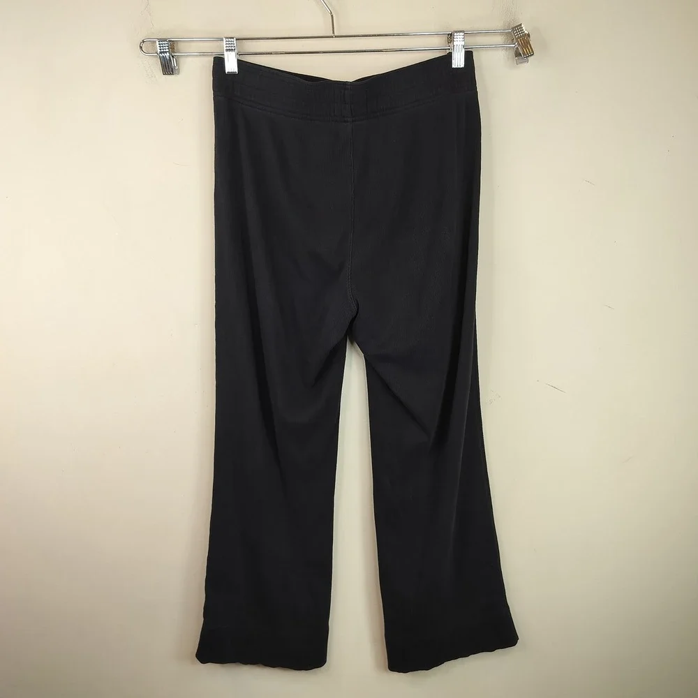 Everlane Ribbed Knit Pants Large Womens Organic Cotton Pull On Lounge Black